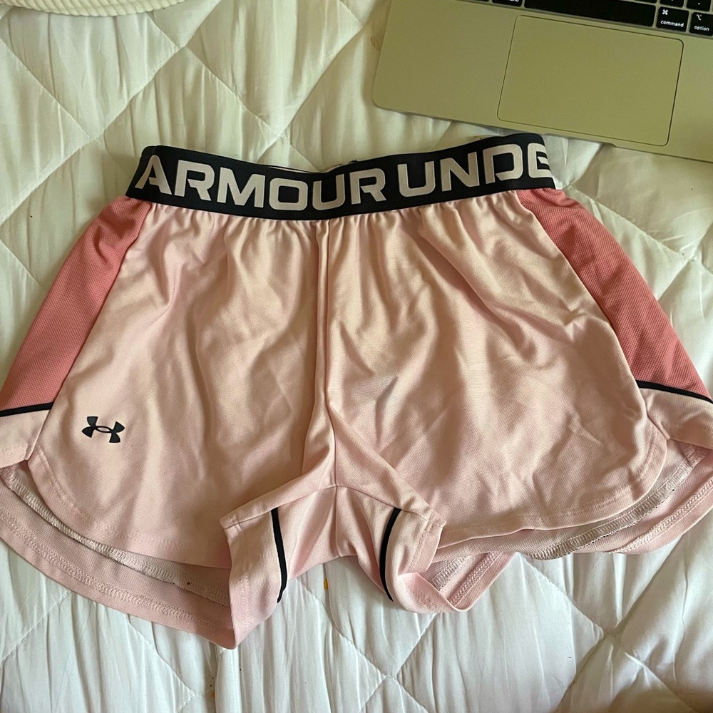 Pink under armor shorts
